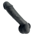 Realistic Silicone Dildo 22.0cm with Strong Suction Cup - Waterproof Sex Toy for Women, Couples, G Spot & Anal Play, Comes In 2 Colours incl Storage Pouch (Black, 22x4.4cm)