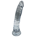 Plaisir CrystalCharm Clear Dildo - 20.5cm, Suction Cup, 180g, Soft Silicone, Easy Clean, Vaginal & Anal, Storage Pouch, Discreet (Clear)