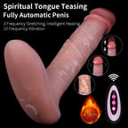 15.2 cm Thrusting, heating,  Panty Wearable Handheld Penis with 3 Thrusting & 10 Vibrating Modes, Soft Silicone Dildo