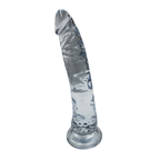 Plaisir CrystalCharm Clear Dildo - 20.5cm, Suction Cup, 180g, Soft Silicone, Easy Clean, Vaginal & Anal, Storage Pouch, Discreet (Clear)