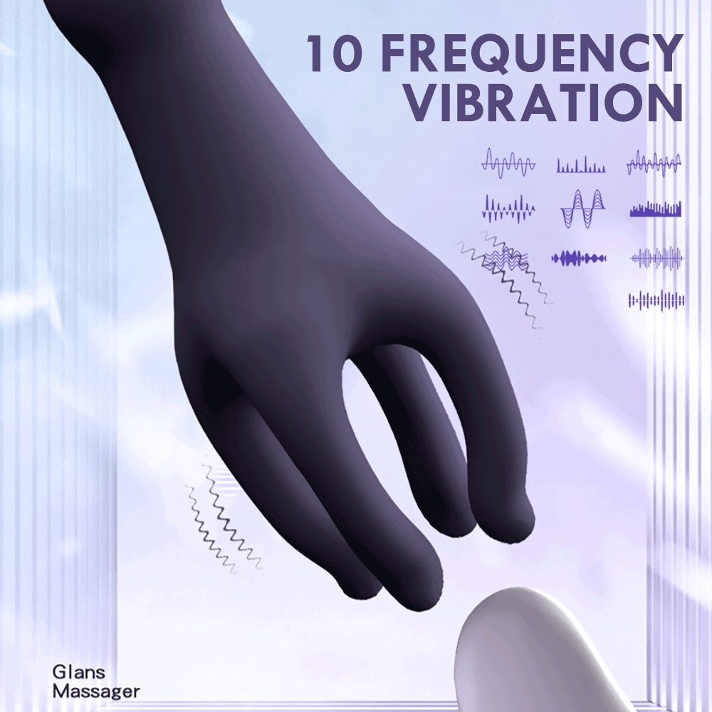 Male Masturbator Penis Glans Trainer - Vibrating Stimulator with 10 Modes