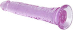 Plaisir CrystalCharm Clear Dildo - 20.5cm, Suction Cup, 180g, Soft Silicone, Easy Clean, Vaginal & Anal, Storage Pouch, Discreet (Pink)