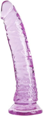 Plaisir CrystalCharm Clear Dildo - 20.5cm, Suction Cup, 180g, Soft Silicone, Easy Clean, Vaginal & Anal, Storage Pouch, Discreet (Pink)