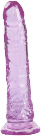 Plaisir CrystalCharm Clear Dildo - 20.5cm, Suction Cup, 180g, Soft Silicone, Easy Clean, Vaginal & Anal, Storage Pouch, Discreet (Pink)