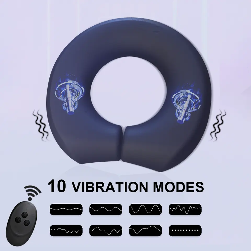 Magnetic Adjustable Cock Ring with 10 Vibration Modes including Remote