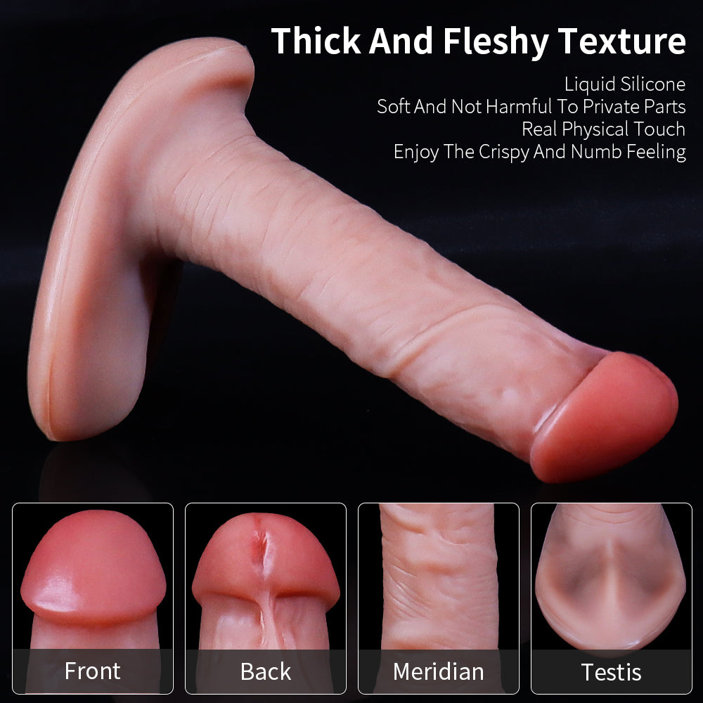 15.2 cm Thrusting, heating,  Panty Wearable Handheld Penis with 3 Thrusting & 10 Vibrating Modes, Soft Silicone Dildo