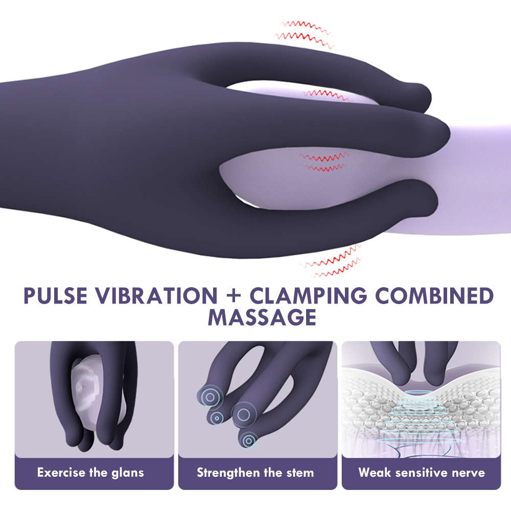 Male Masturbator Penis Glans Trainer - Vibrating Stimulator with 10 Modes