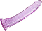 Plaisir CrystalCharm Clear Dildo - 20.5cm, Suction Cup, 180g, Soft Silicone, Easy Clean, Vaginal & Anal, Storage Pouch, Discreet (Pink)