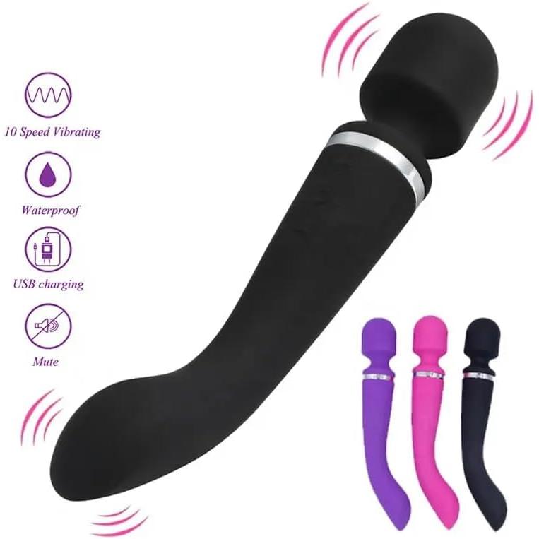 Plasir Waterproof Dual-Head Vibrator – 20 Vibration Modes, USB Rechargeable