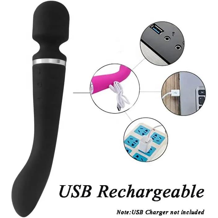 Plasir Waterproof Dual-Head Vibrator – 20 Vibration Modes, USB Rechargeable