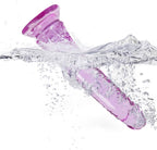 Plaisir CrystalCharm Clear Dildo - 20.5cm, Suction Cup, 180g, Soft Silicone, Easy Clean, Vaginal & Anal, Storage Pouch, Discreet (Pink)