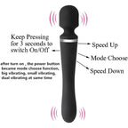 Plasir Waterproof Dual-Head Vibrator – 20 Vibration Modes, USB Rechargeable