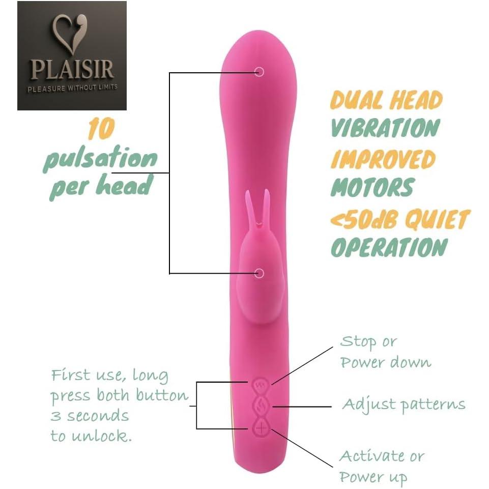 Plaisir Heated Rabbit Vibrator for Women with 10 Vibration modes and 5 speeds