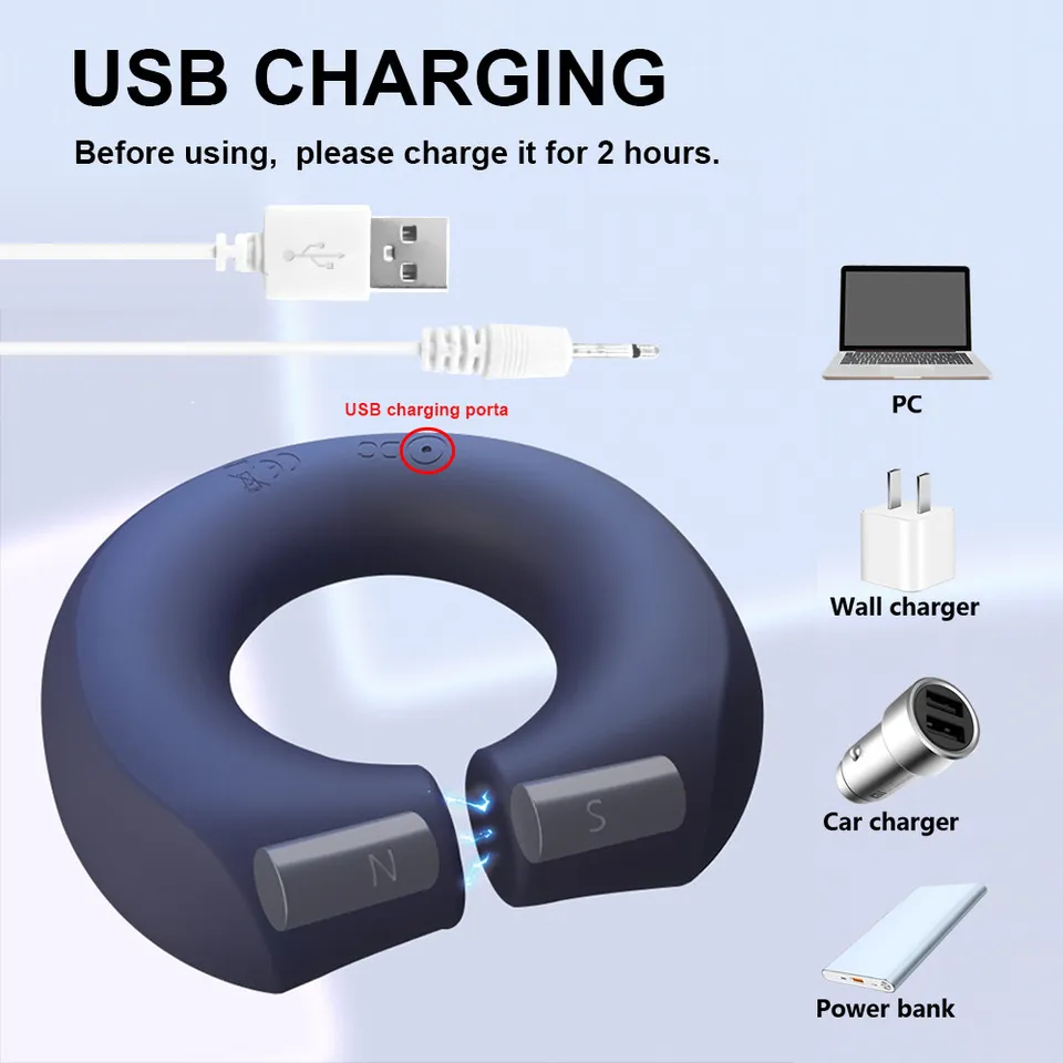 Magnetic Adjustable Cock Ring with 10 Vibration Modes including Remote