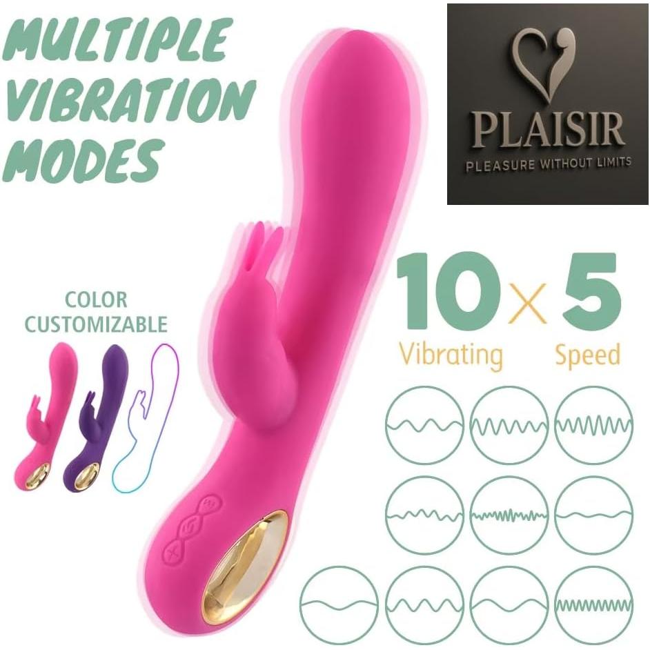 Plaisir Heated Rabbit Vibrator for Women with 10 Vibration modes and 5 speeds
