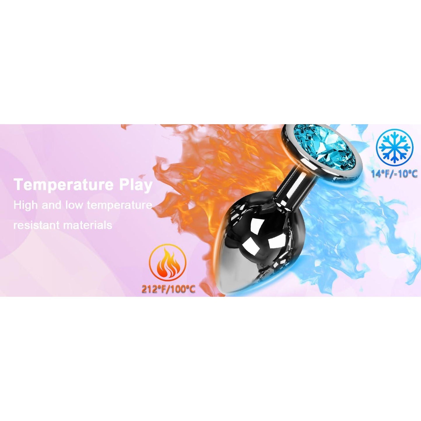 Plaisir Heart Jeweled Butt Plug Set - 3 Piece Stainless Steel Anal Trainer Kit with Heart Shaped Gem