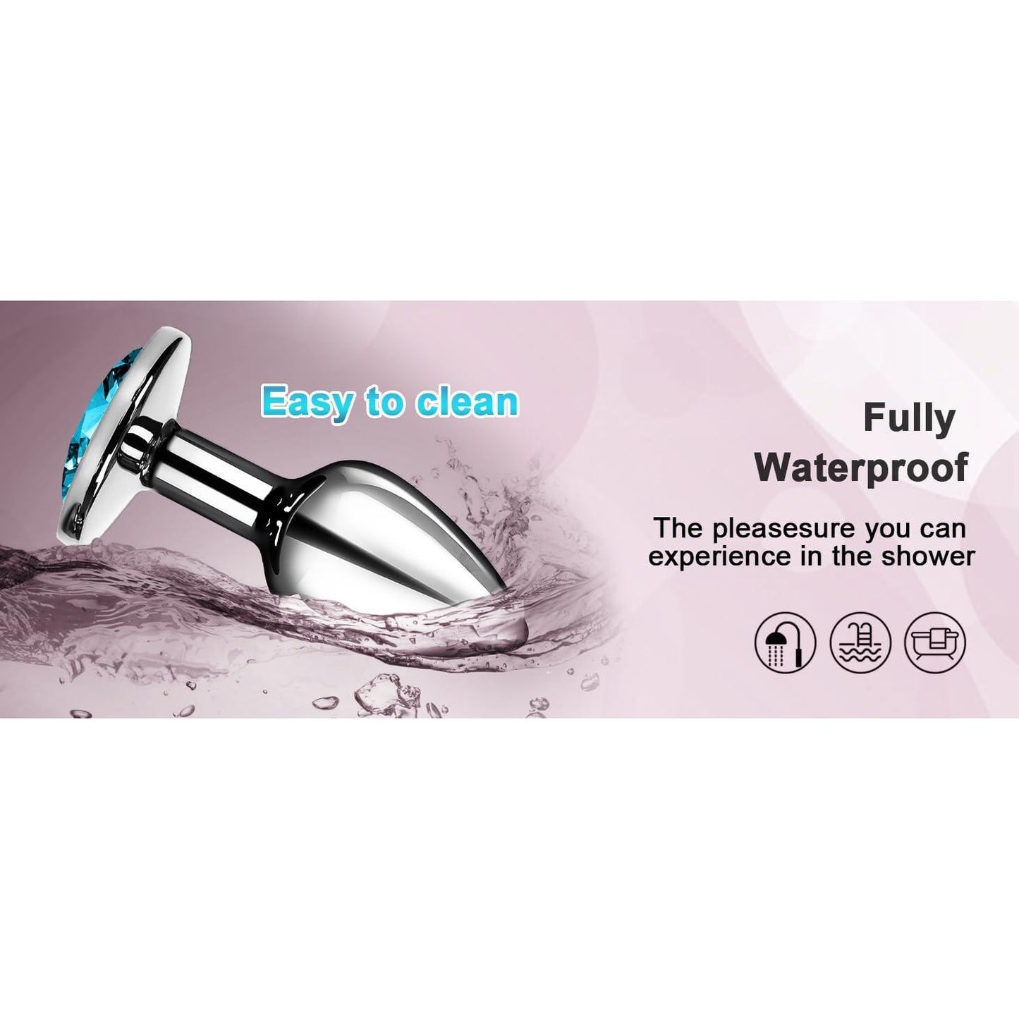 Plaisir Heart Jeweled Butt Plug Set - 3 Piece Stainless Steel Anal Trainer Kit with Heart Shaped Gem