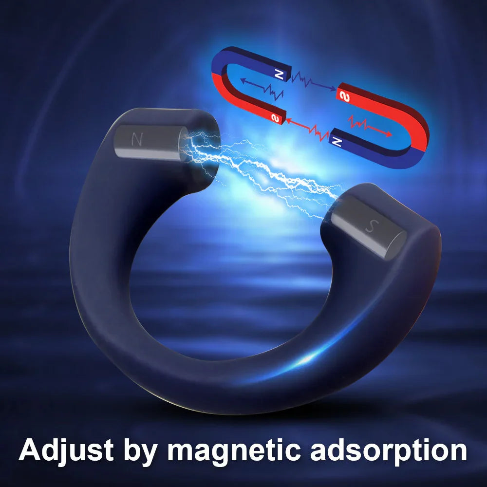 Magnetic Adjustable Cock Ring with 10 Vibration Modes including Remote