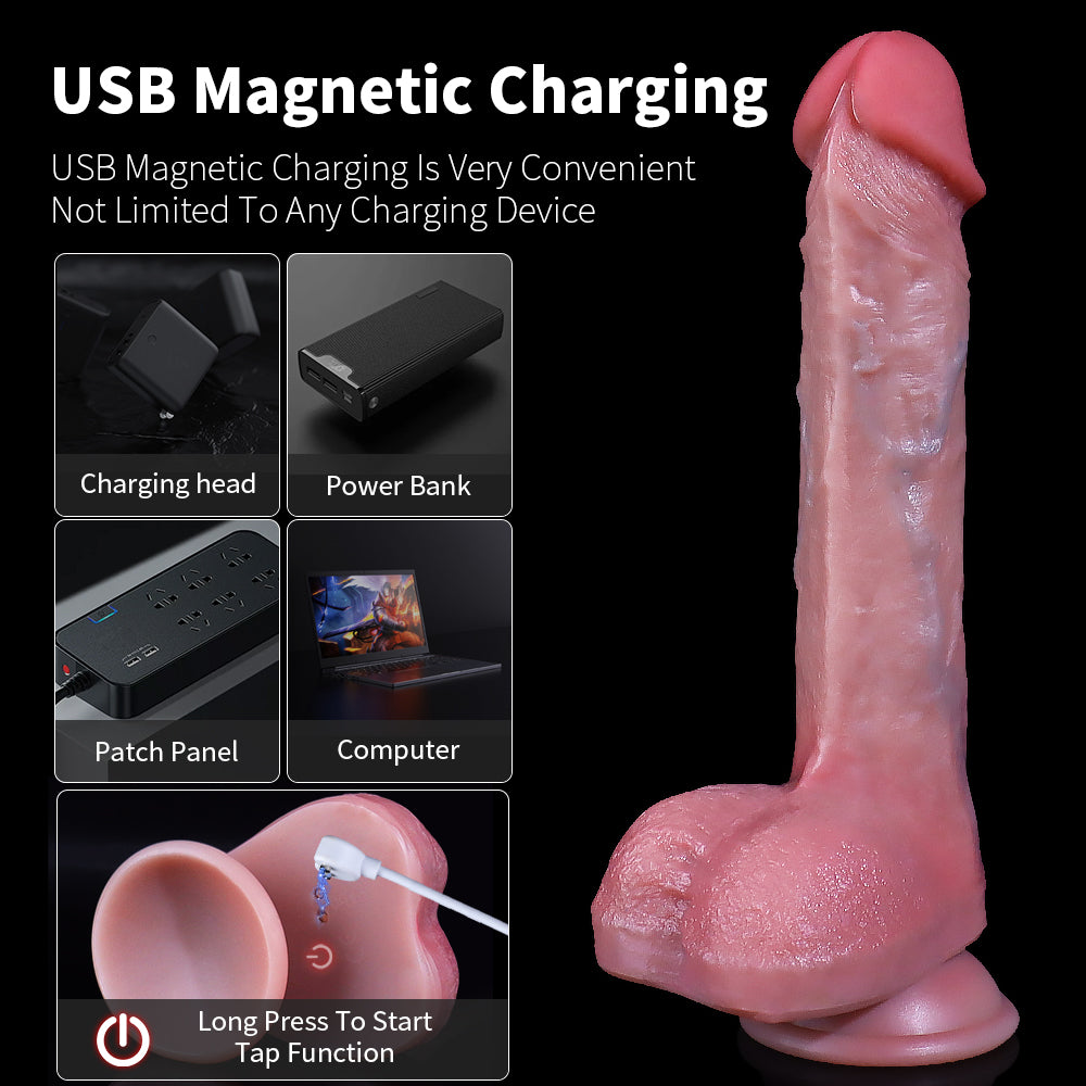 Thrusting Dildo Vibrator Sex Toys for Women - Realistic Silicone Suction Cup Adult Toy with 3 Thrusting & 10 Vibrating Modes, Heating, Waterproof with  Remote Control