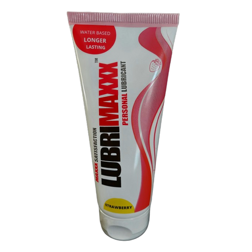 Lubrimaxxx Strawberry Water-Based Lube, front label