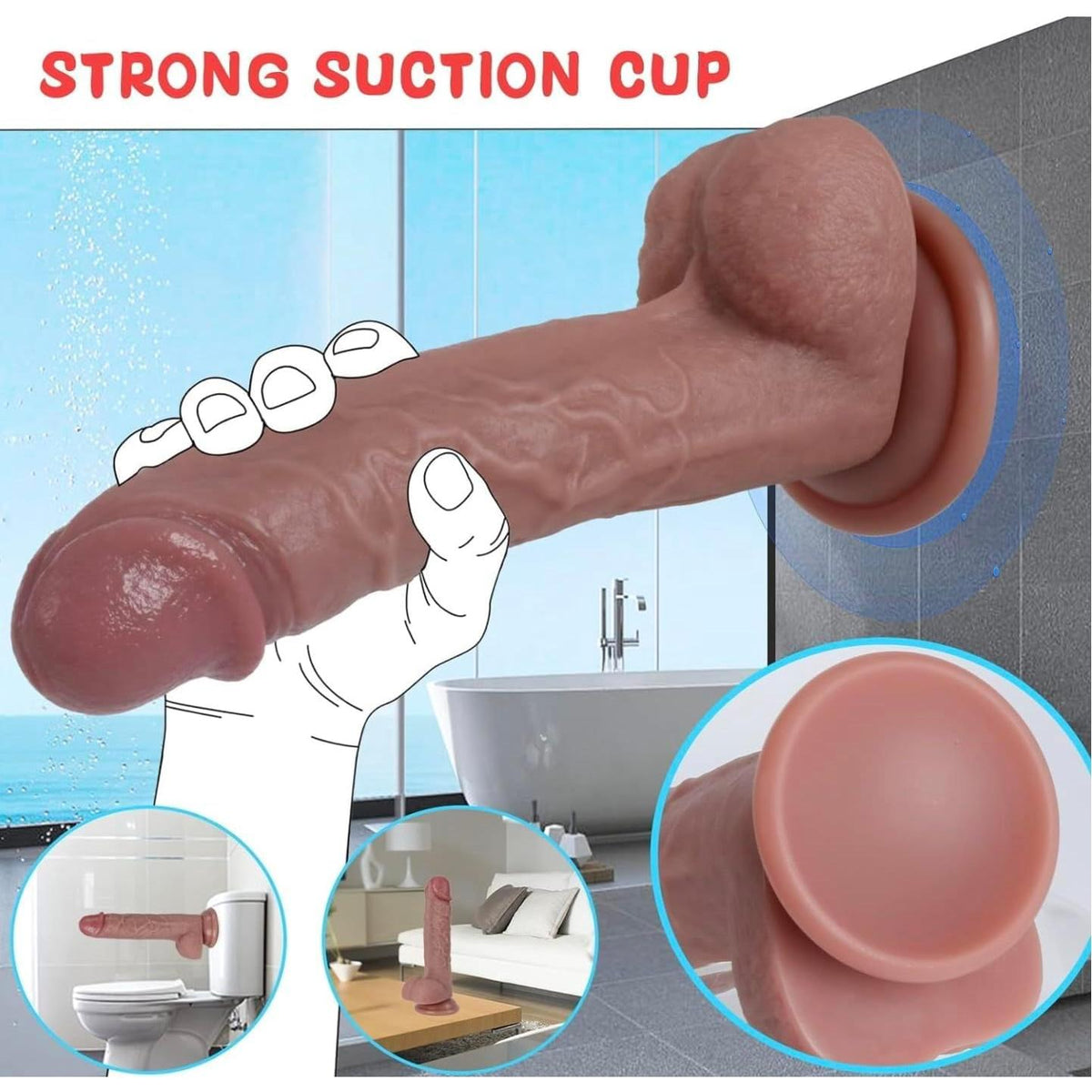 Plaisir 17 cm realistic silicone dildo with suction cup – view 4